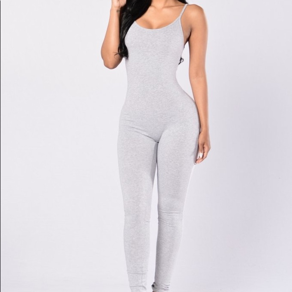 Fashion Nova Grey Jumpsuit